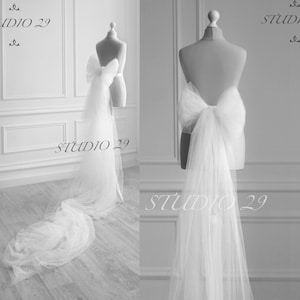 Abnehmbarer Hochzeit Schleifenzug Großer Tüll Schleifen Gürtel für Brautkleid Prinzessin Schleife Schwanz Großer Schleifen Gürtel Schwanz Zug mit Schleife Hochzeitszug