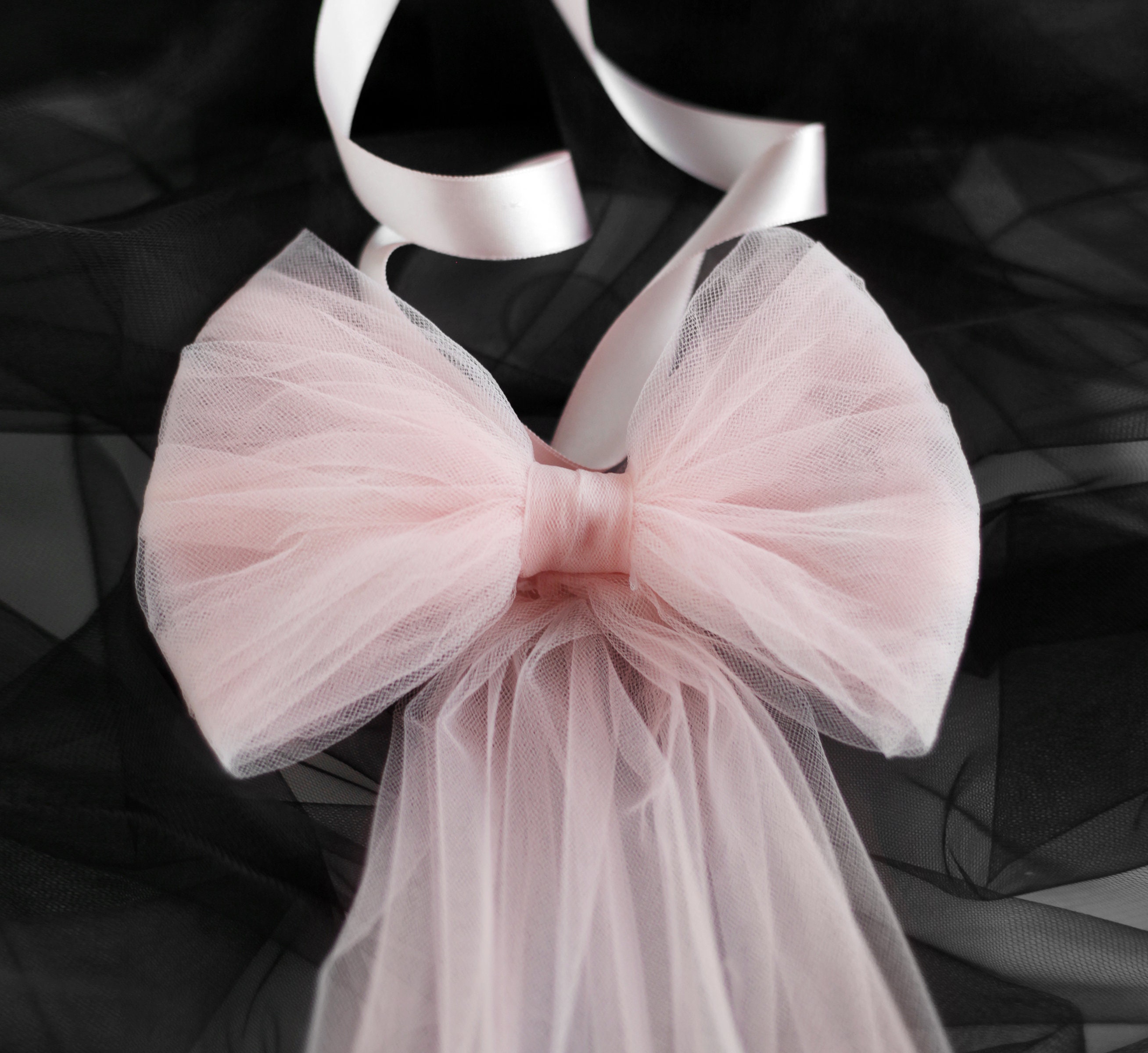 29studio Wedding Dress Bow Detachable Bow Train for Bridal Dress Light Pink Tulle Bow Belt Large Tulle Bow for Dress Fairy Princess Bow Tail