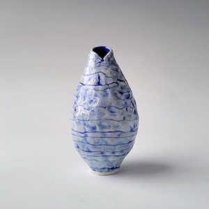 Textured vase in light blue