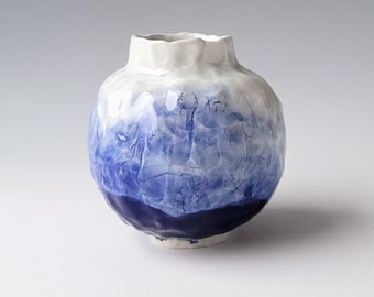 Blue Tides Round Jar/Vase
