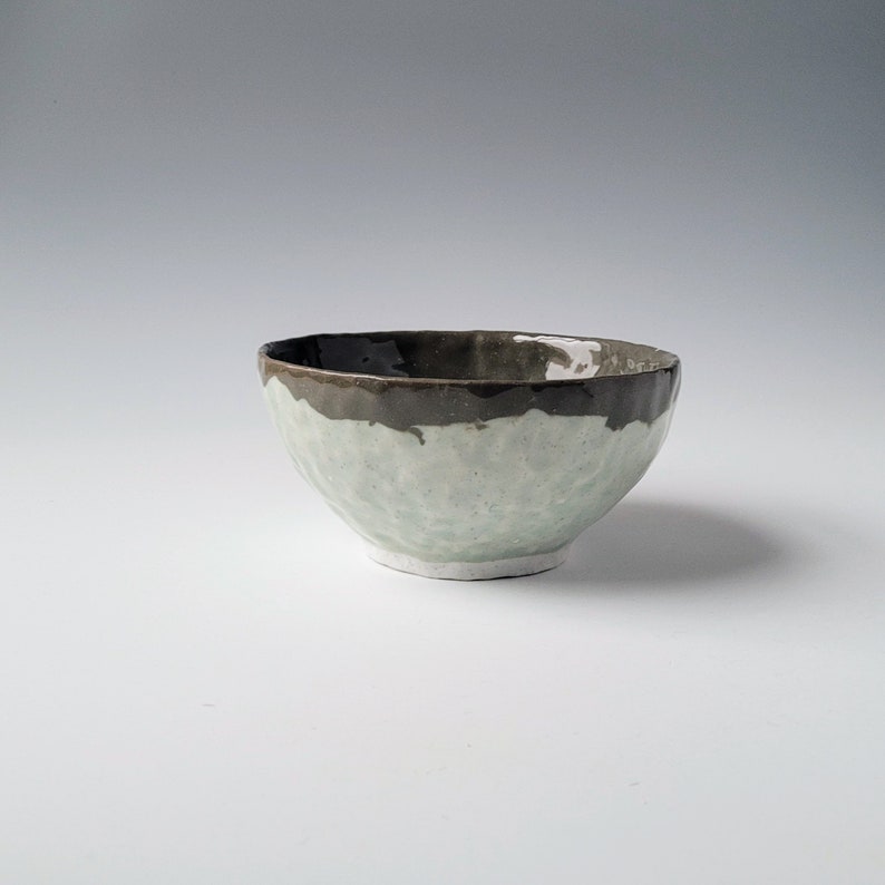 Bowl with celadon with white and dark gray colored porcelain image 1