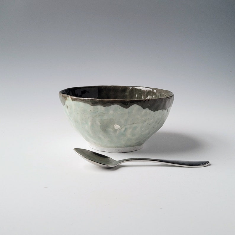 Bowl with celadon with white and dark gray colored porcelain image 2