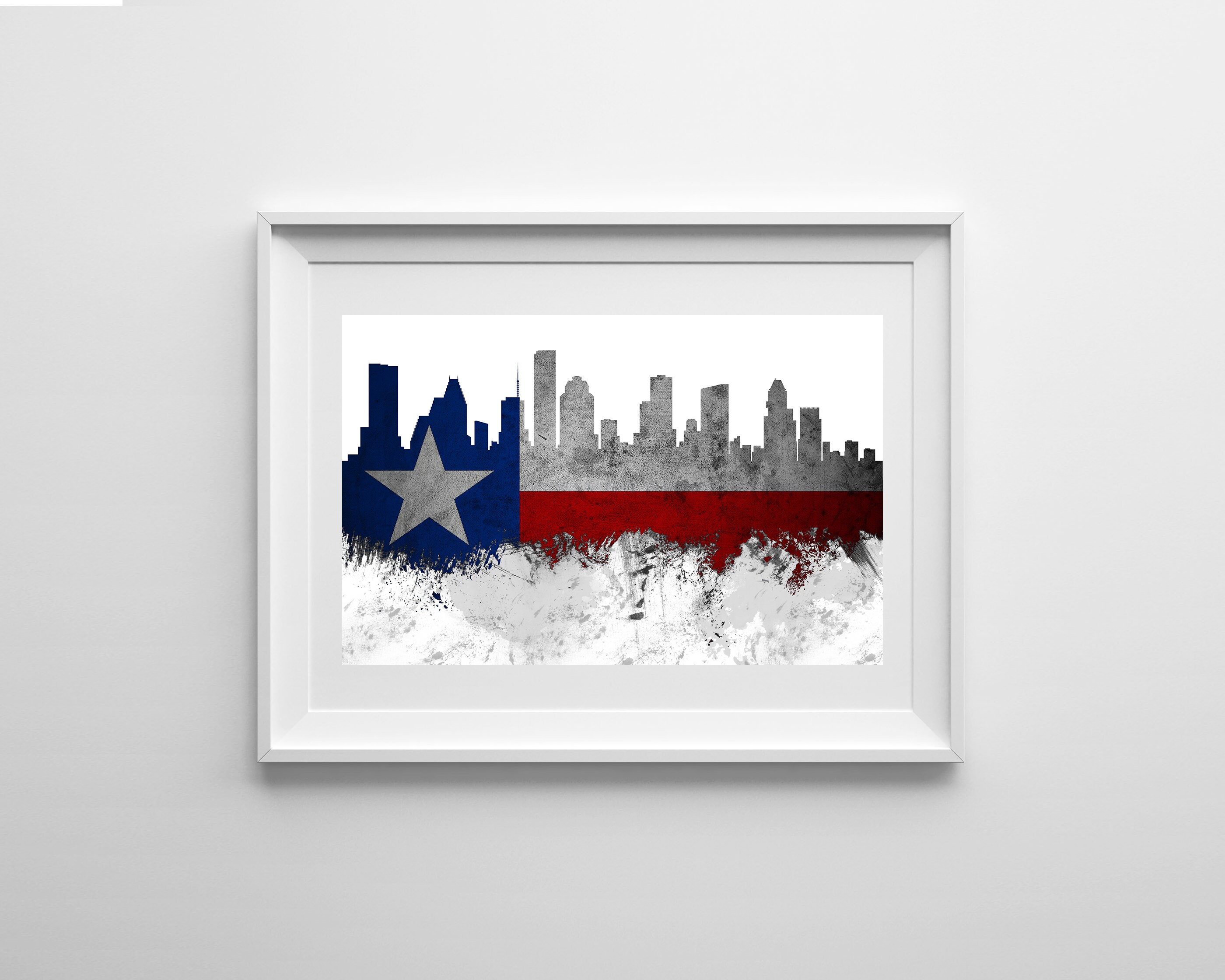 Houston Wall Art Houston Print Houston Texas Poster Etsy