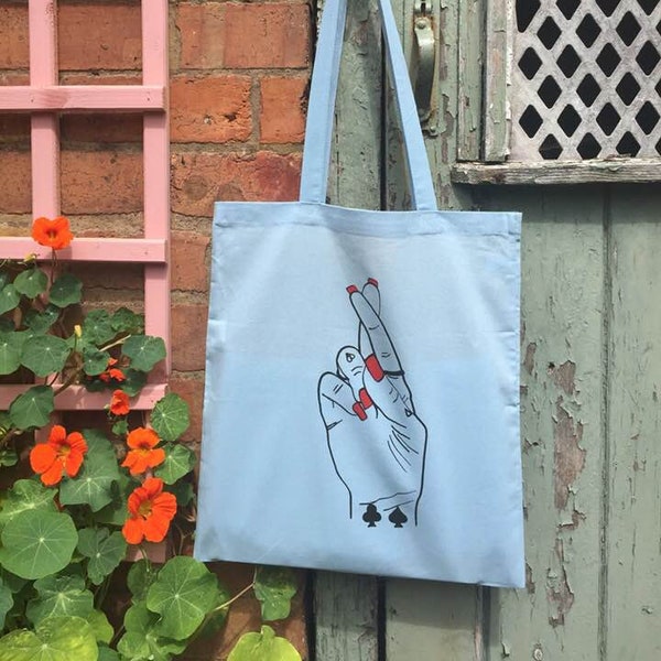 Lucky Lady, screen printed tote bag, reusable