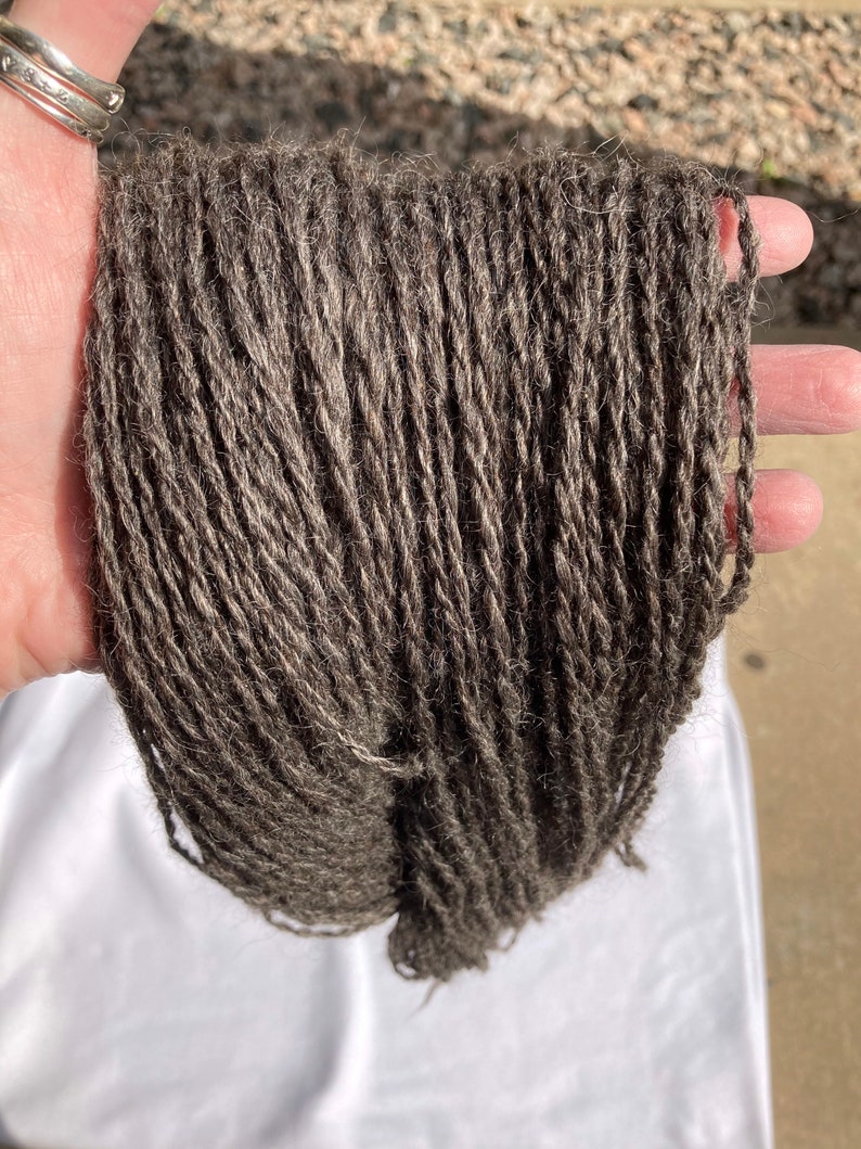 Alpaca Mohair /& Shetland Blend Shimmery Dark Gray Handspun Yarn