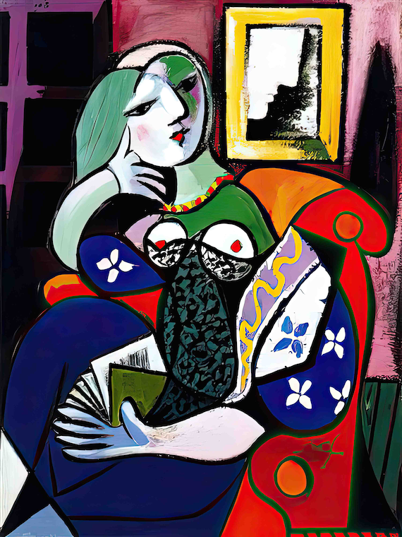 Historical Art - Pablo Picasso - Woman with Book, 1932