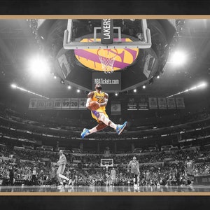Lebron James Los Angeles Lakers Slam Dunk Photo Limited Signature Edition  Custom Frame