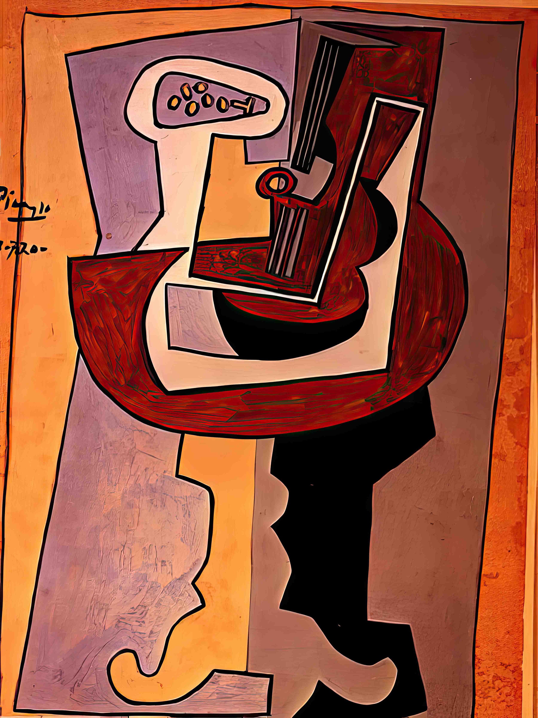 Historical Art - Pablo Picasso - Man With Mandolin, 1920 - Etsy