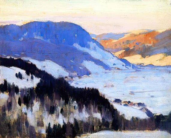 Clarence Gagnon - Overlooking the Valley of Gouffre, Charlevoix