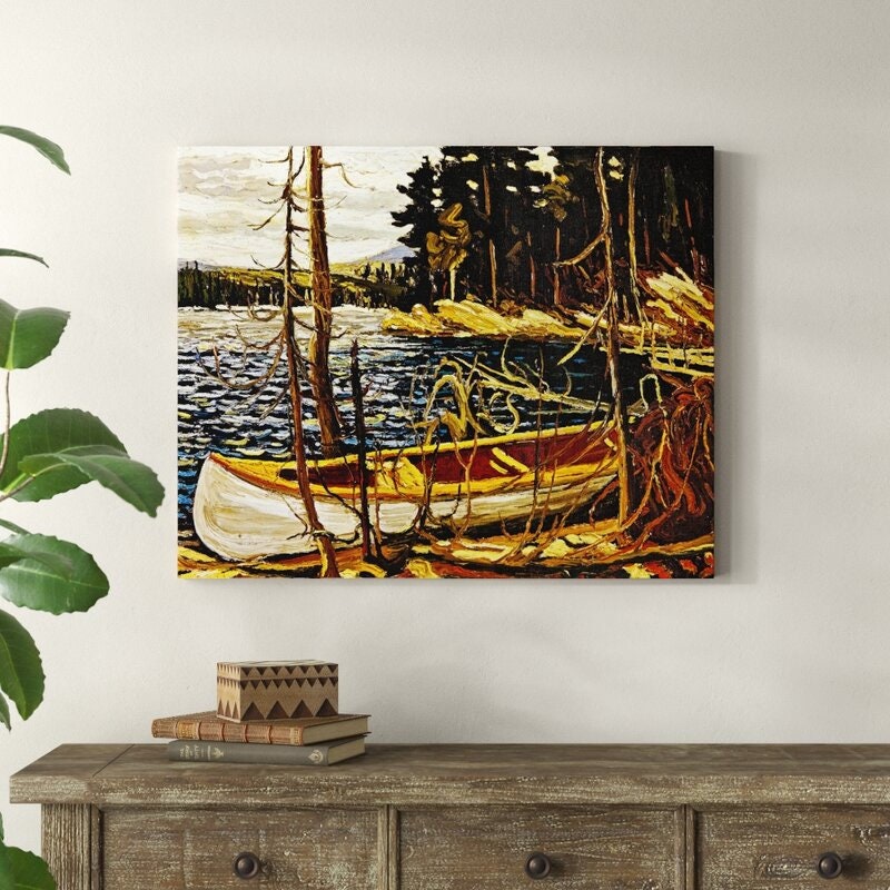 Tom Thomson The Canoe Giclee Canvas Gallery Wrapped Group Etsy