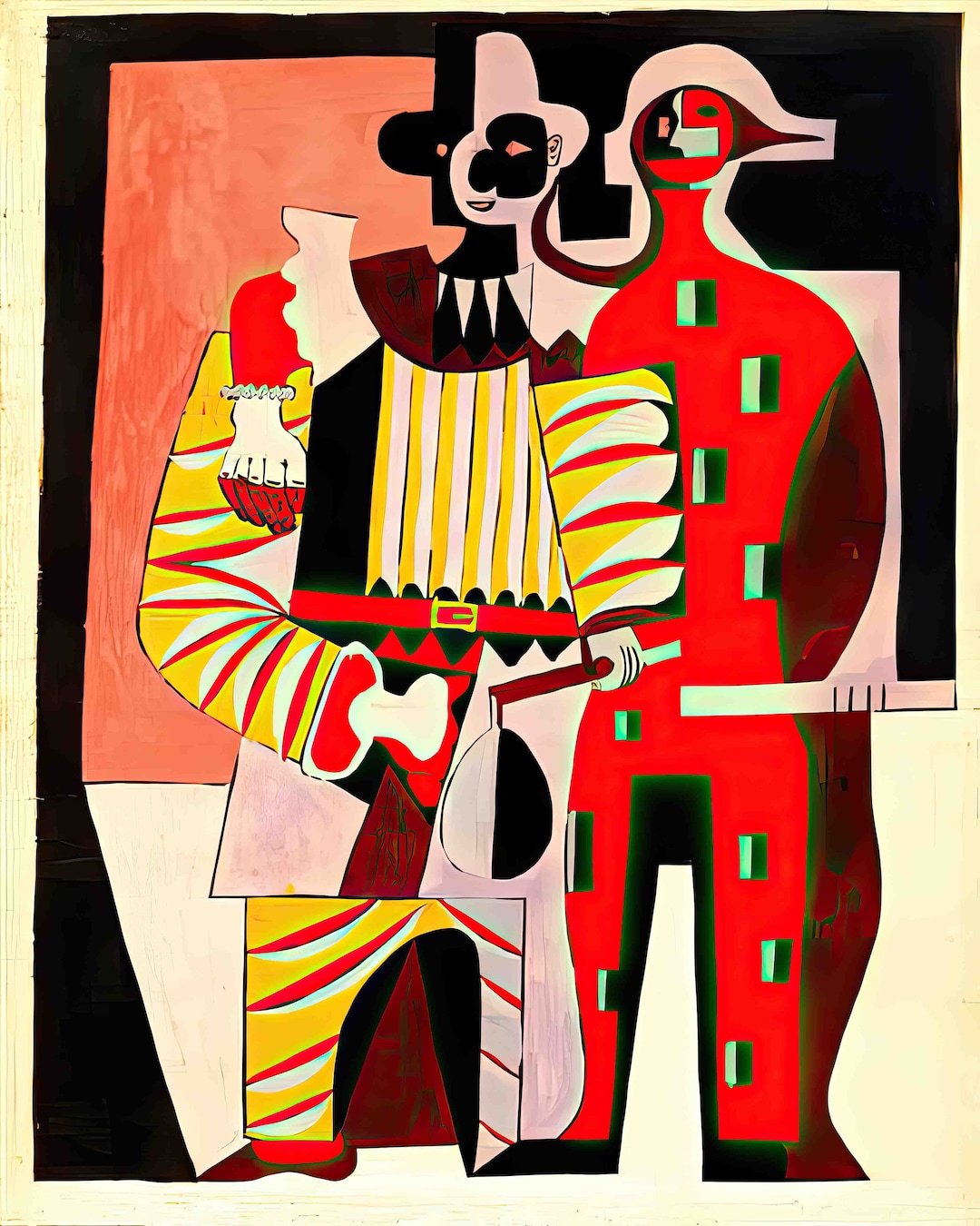Historical Art - Pablo Picasso - Pierrot and Harlequin, 1920