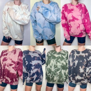 Custom Bleach Tie Dye Sweatshirt / Reverse Dye Crewneck / Beach Dye Blanks / Bleach Dye Tee