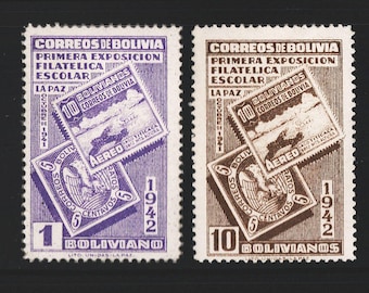 Bolivia #279-280. 1942. Celebrating first stamps. MH. OG. 2025 CV 25.00 [S3502]