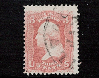 US -- 1861 -- 3c Washington -- Scott&#39;s  #64b -- Used -- 2025 Cat. Val. 140.00
