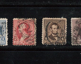 US --1890 --  #219, 220, 222, 225 -- Regular issues --  Used --  2025 CV 23.30