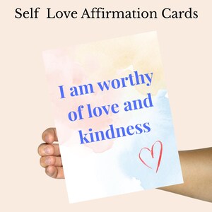 Cartes imprimables d'affirmations d'amour de soi, 8 citations inspirantes, cartes sur le bien-être mental, téléchargements numériques, rappels positifs quotidiens