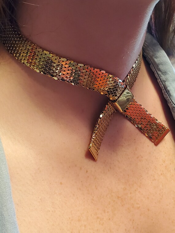 Lanvin Paris Runway Gold Tone Choker Necklace, Exc