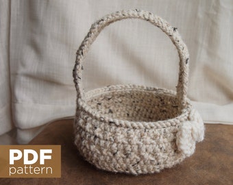 Heirloom Easter Basket Crochet Pattern | Includes Bow and Egg Patterns (PDF Pattern)