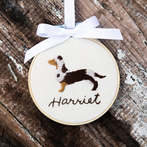 pet silhouette ornament | personalized embroidery hoop Christmas ornament | pet owner gift for holidays | custom dog or cat ornament present