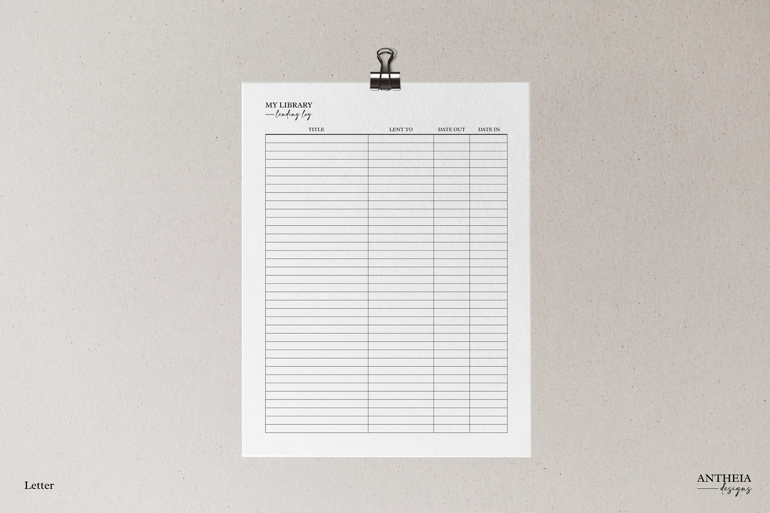 Book Lending Log, Printable Library Tracker, Book Lending Tracker ...