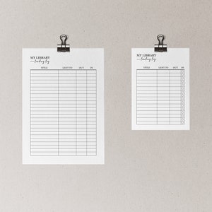 Book Lending Log, Printable Library Tracker, Book Lending Tracker ...