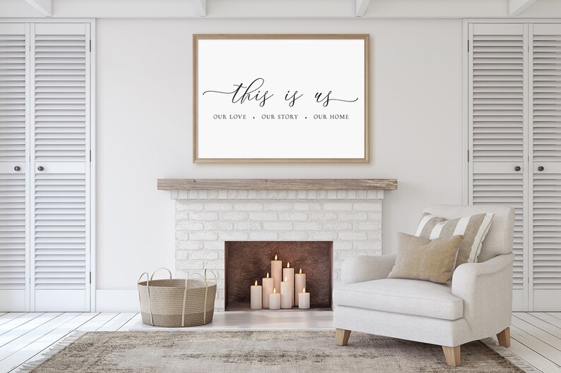 this is us sign large printable sign horizontal quote print etsy