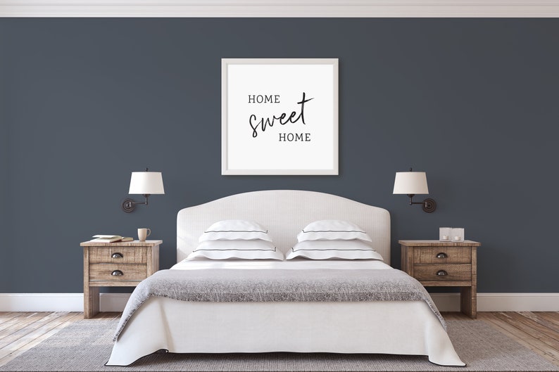 Home Sweet Home Sign Large Printable Sign, Horizontal Quote Print image 2