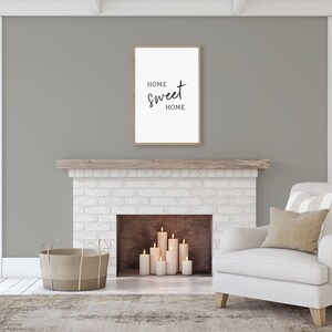 Home Sweet Home Sign Large Printable Sign, Horizontal Quote Print image 5