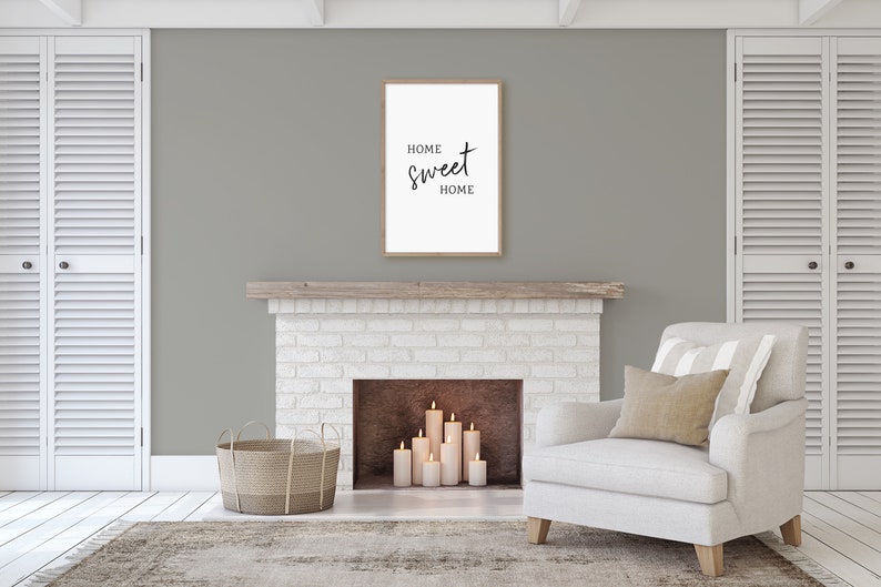 Home Sweet Home Sign Large Printable Sign, Horizontal Quote Print image 5
