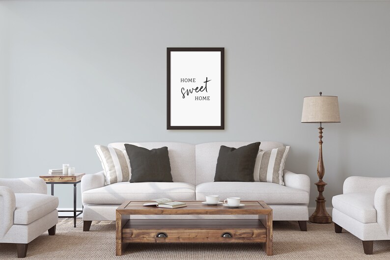 Home Sweet Home Sign Large Printable Sign, Horizontal Quote Print image 4