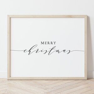 Merry Christmas Sign | Large Printable Christmas Sign, Horizontal ...
