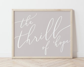 Thrill of Hope Print | Large Printable Christmas Sign, Horizontal Christmas Print