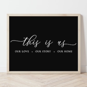 This Is Us Sign - Black | Large Printable Sign, Horizontal Quote Print