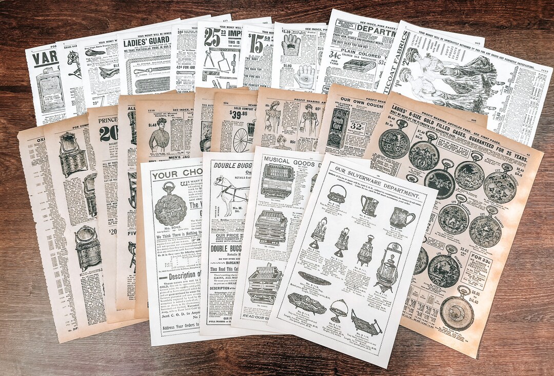 Vintage Sears Roebuck & Co. 189419061908 Pages Junk Journal Ephemera