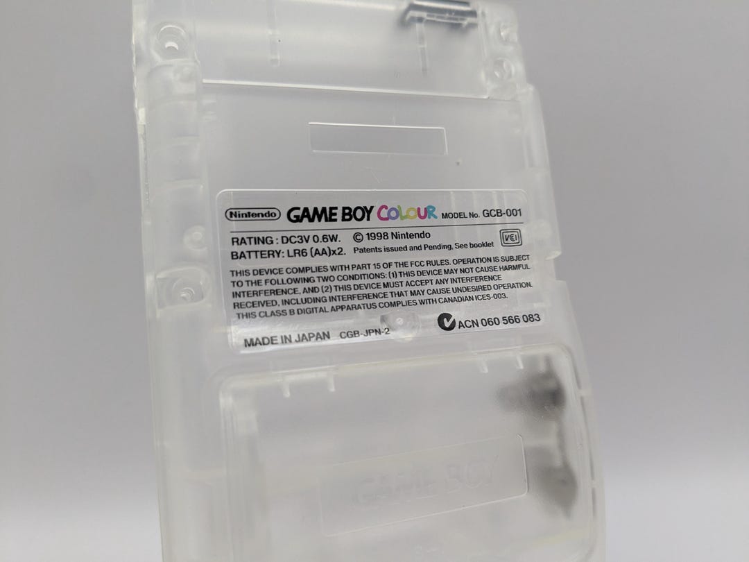 Gameboy Colour Label Sticker Clear Black Text (UK Spelling) - Etsy