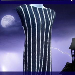 Op Jack Skellington geïnspireerd gehaakt jurkpatroon: eenvoudig pdf-patroon voor beginners