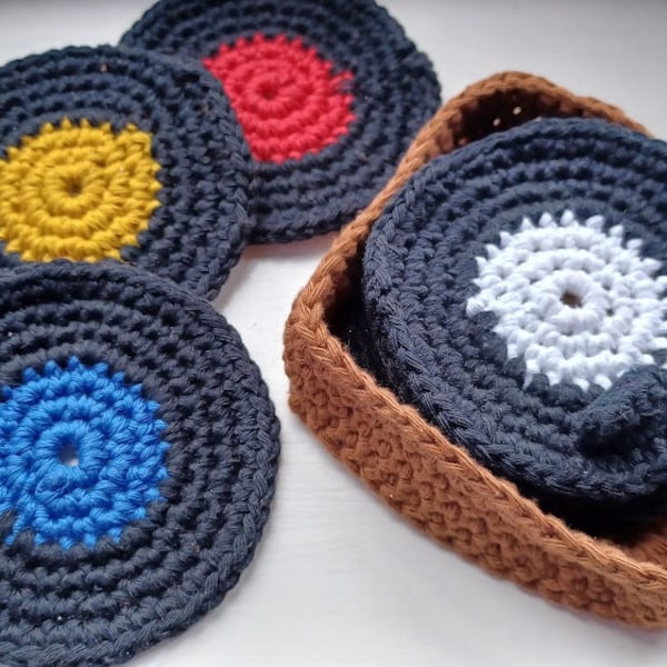 Record Set Crochet Pattern For Record Coasters Easy Crochet Pattern For Vinyl Record Coasters PDF