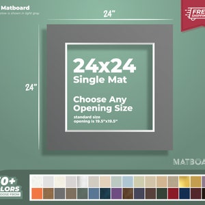 24x24&quot; Premium Matboard - Choose Your Custom Matboard Size, Color, and Opening for your Artwork and Photography!