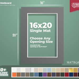 16x20&quot; Premium Matboard - Choose Your Custom Matboard Size, Color, and Opening for your Artwork and Photography!