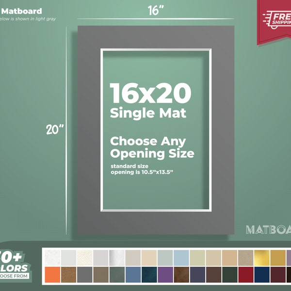 16x20" Premium Matboard - Choose Your Custom Matboard Size, Color, and Opening for your Artwork and Photography!