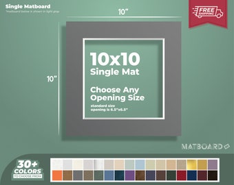 10x10" Premium Matboard - Choose Your Custom Matboard Size, Color, and Opening for your Artwork and Photography!
