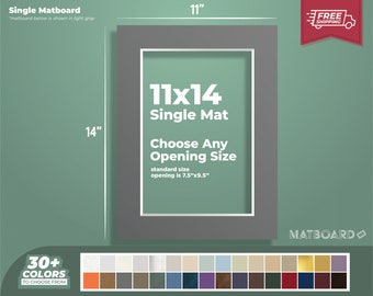 11x14" Premium Single Matboard - Choose Your Custom Matboard Size, Color, and Opening for your Artwork and Photography!