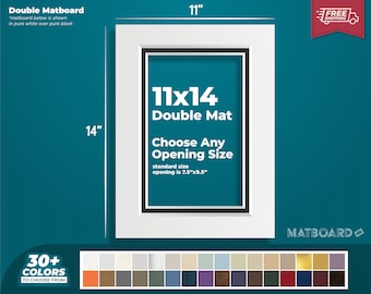 11x14" Premium Double Matboard - Choose Your Custom Matboard Size, Color, and Opening for your Artwork and Photography!