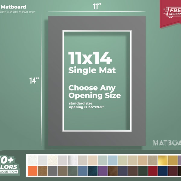 11x14" Premium Matboard - Custom Matboard Size, Color, and Opening for your Artwork and Photography!