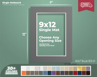 9x12" Premium Matboard - Choose Your Custom Matboard Size, Color, and Opening for your Artwork and Photography!
