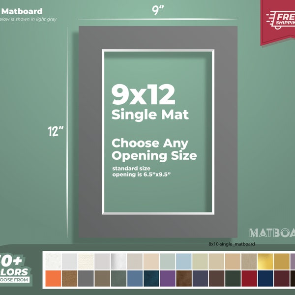 9x12" Premium Matboard - Choose Your Custom Matboard Size, Color, and Opening for your Artwork and Photography!