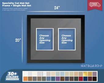 20x24” Specialty Single Matboard + Frame - Premium Matboard and Picture Frame for Your Custom Art Projects and Photography.