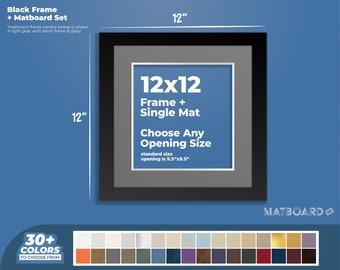 12x12" Picture Frame + Matboard Set