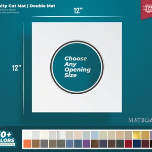 12x12” Specialty Double Matboard - Premium Matboard for Your Custom Art Projects and Photography.