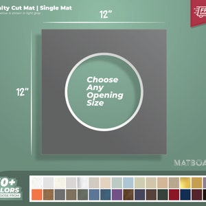 12x12” Specialty Single Matboard - Premium Matboard for Your Custom Art Projects and Photography.